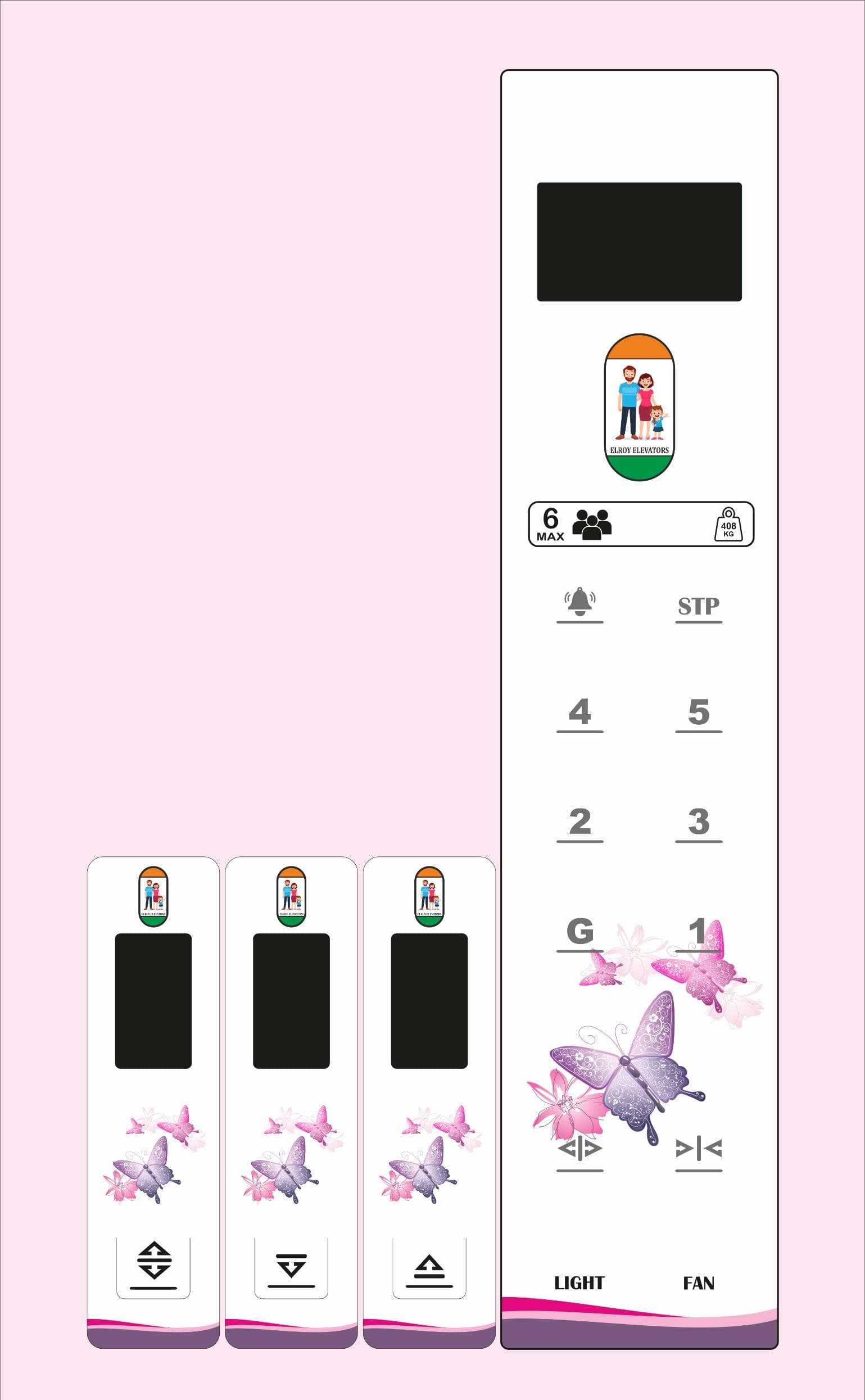 Butterfly and floral COP and LOP panel design