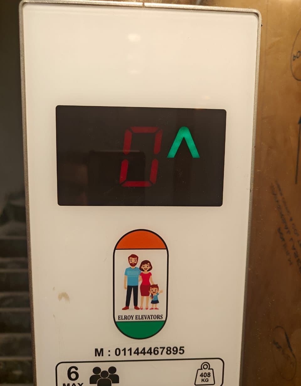 Installed Elroy Elevators Private Limited car operating panel with digital display