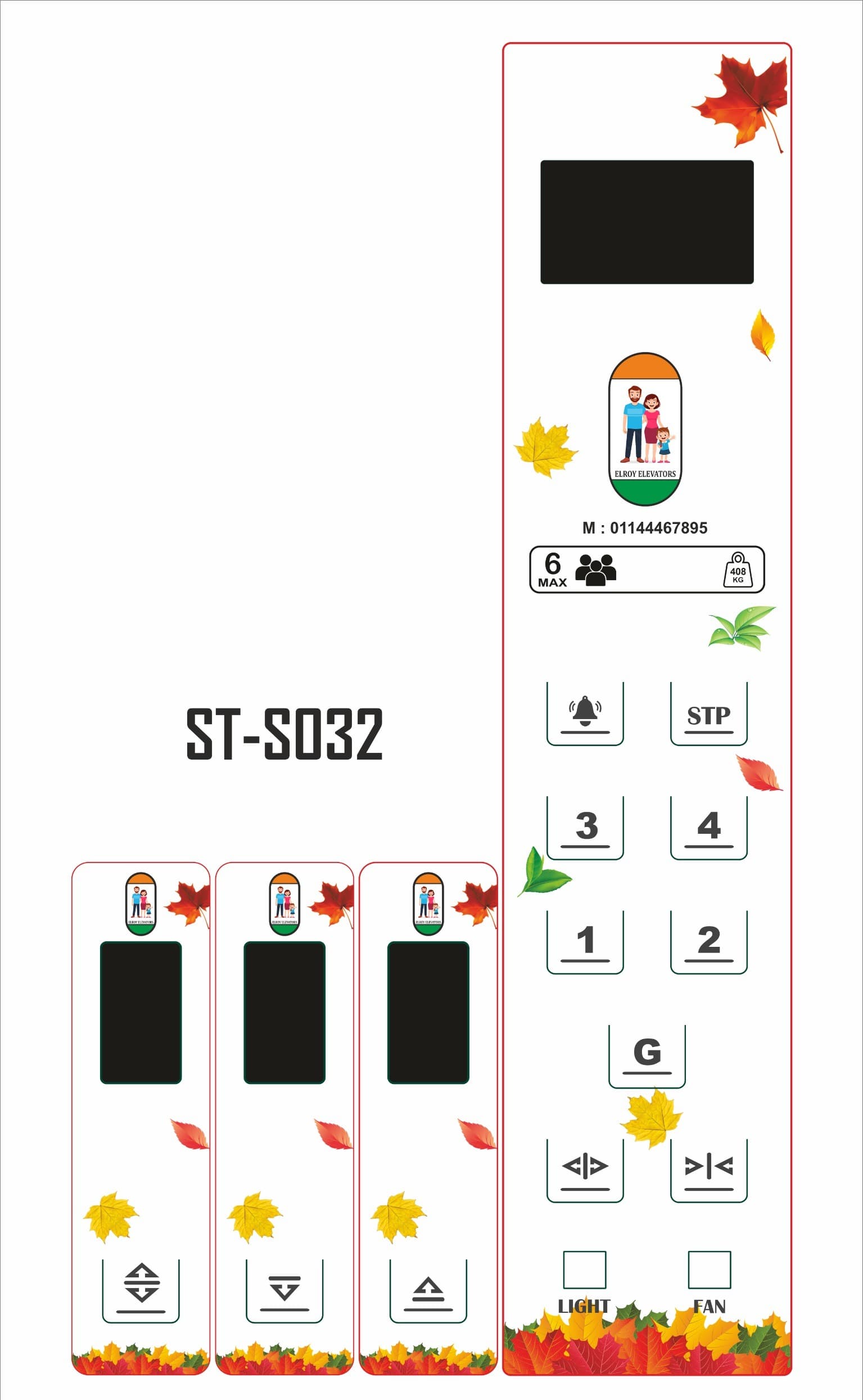 ST-S032 autumn leaf themed COP and LOP panel design
