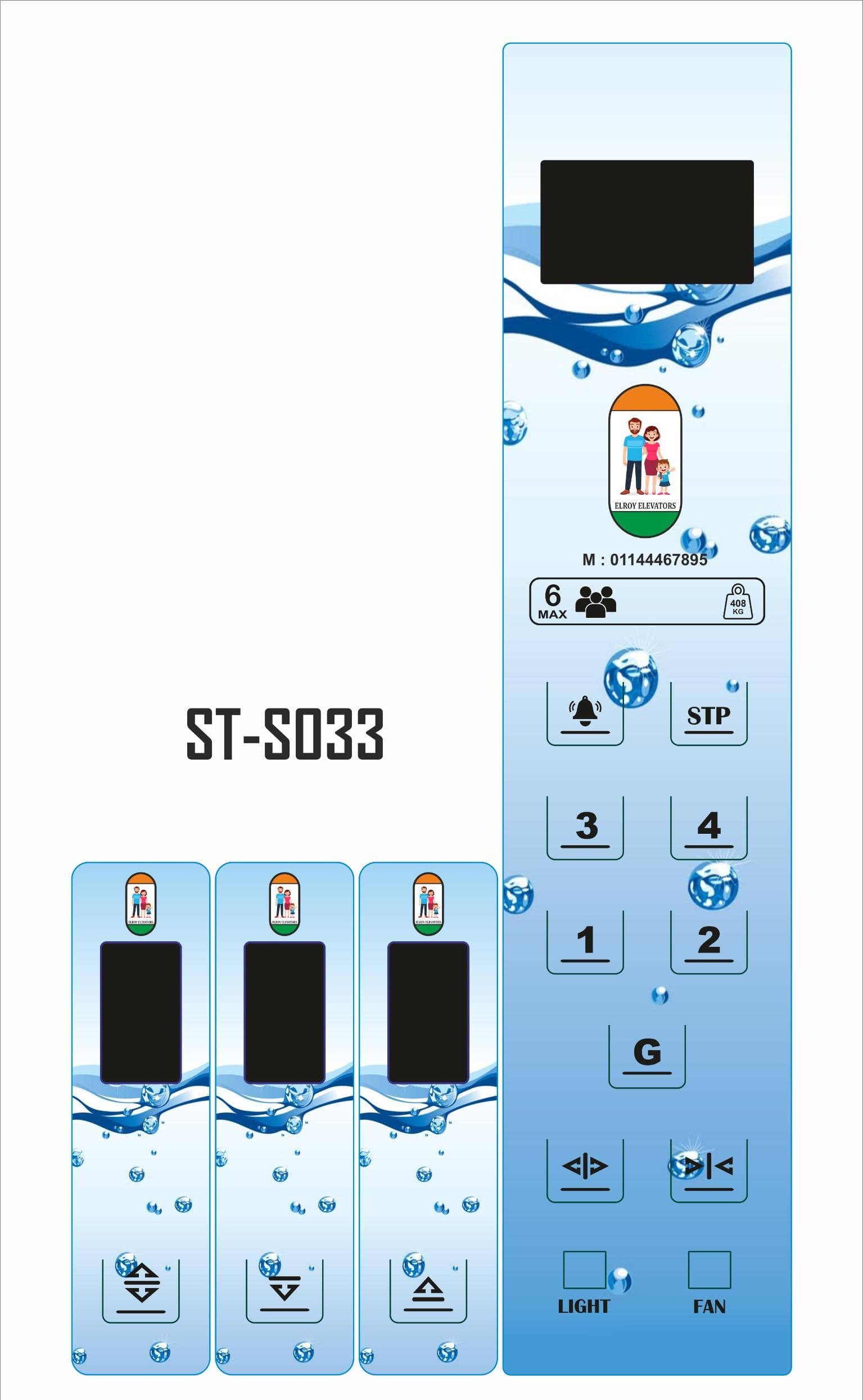 ST-S033 water themed COP and LOP panel design